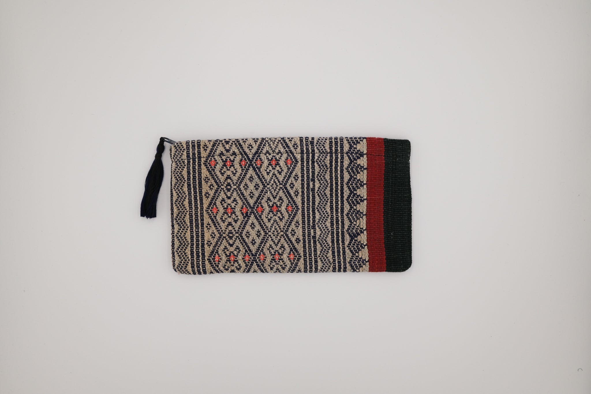 Textile with geometric pattern on a plain background