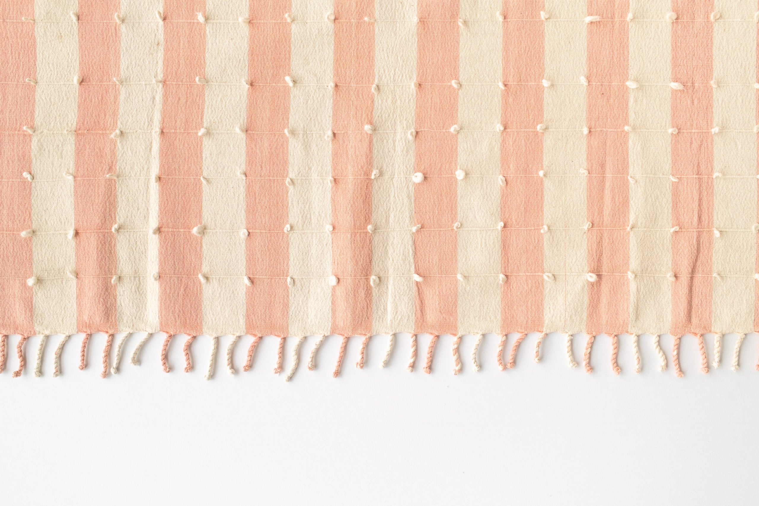 Handwoven Coral Mist Throw